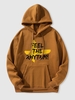 Feel The Rhythm Graphic Fleece-lined Hoodie Xxl Deep coffee