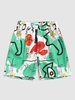 Figure Graffiti Print Drawstring Shorts Xxl Medium aquamarine