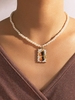 Figure Renaissance Faux Pearls Pendant Necklace