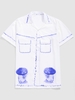 Figure Thorns Print Graphic Short Sleeve Shirt Xxl White