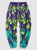Fire Flame Print Jogger Sweatpants 2xl Chartreuse