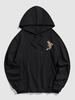 Fish Graphic Pocket Hoodie Xl Black