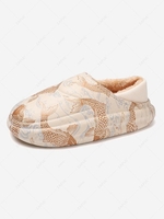 Fish Sea Waves Patterned Graphic Thermal Warm Fleece Lined Slippers