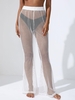 Fishnet Bell Bottom Beach Pants M White
