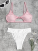 Fishnet Insert Cut Out Openwork High Leg Bikini Simwear Light pink