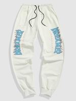 Flame Dreamer Graphic Print Jogger Sweatpants Xl White