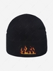 Flame Embroidered Hip Hop Winter Knit Cuff Beanie