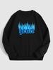 Flame Heart Graphic Printed Fleece-lined Sweatshirt Xxl Black