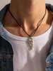 Flame Metal Cord Pendant Necklace