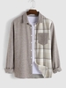 Flannel Plaid Pocket Shirt S Deep coffee