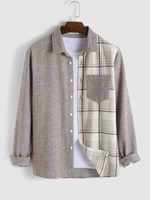 Flannel Plaid Pocket Shirt Xl Deep coffee