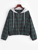 Flannel Plaid Tartan Zip Up Combo Jacket S Deep green