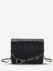 Flap Chain Pleated Square Crossbody Bag