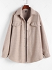 Flap Details Tunic Wool Blend Shacket S Light coffee