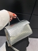 Flap Embossed Solid Color Crossbody Bag