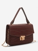 Flap Embossed Solid Color Crossbody Bag