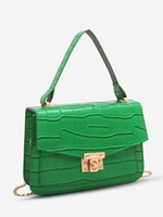 Flap Embossed Solid Color Crossbody Bag