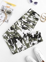 Flap Pocket Camo Pull On Sweatpants S Deep green