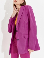 Flap Pockets Button Up Blazer M Light pink