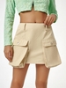 Flap Pockets Cargo Mini Skirt M Light coffee
