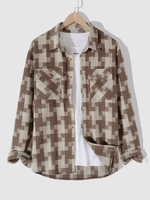 Flap Pockets Checkerboard Shirt M Multi a