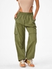 Flap Pockets Jogger Cargo Pants L Green