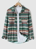 Flap Pockets Stripes Cargo Shirt M Multi a