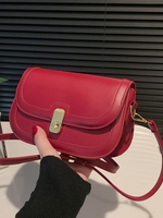 Flap Twisted Lock Crossbody Bag