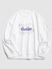 Flashing Letter Line Graphic Drop Shoulder Sweatshirt 2xl White