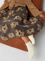 Fleece Bear Pattern Fluffy Teddy Blanket