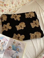 Fleece Bear Pattern Fluffy Teddy Blanket