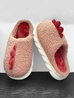 Fleece Closed Toe Dinosaur Slippers