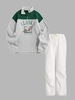 Fleece Lined ALASKA Graphic Sweatshirt and Drawstring Low Waisted Parachute Pants Light gray