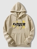 Fleece-lined Faster Print Vintage Hoodie Xl Light coffee