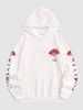 Fleece-lined Japanese Fan Sakura Graphic Hoodie S White