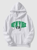 Fleece-lined New York City Graphic Print Essentials Hoodie S White