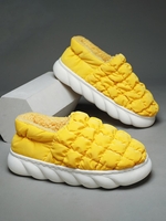 Fleece Lined Quilted Padder Puffer Warm Slippers