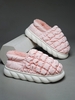 Fleece Lined Quilted Padder Puffer Warm Slippers