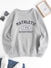 Fleece Lined Slouchy Graphic Pullover Sweatshirt S Light gray