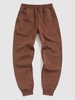 Fleece-lined Solid Color Jogger Sweatpants 2xl Coffee