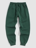 Fleece-lined Solid Color Jogger Sweatpants 2xl Deep green