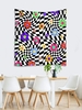 Floral Checkered Print Wall Hanging Tapestry
