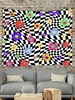 Floral Checkered Print Wall Hanging Tapestry