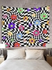 Floral Checkered Print Wall Hanging Tapestry