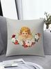 Floral Cherub Pattern Plush Pillowcase