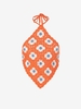Floral Crochet Halter Tie Open Back Tank Top Orange