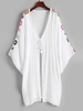 Floral Crochet Mid-Length Sun Protection Cover Up White