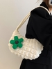 Floral Decorated Bubble Textured Shoulder Bag