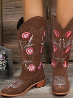 Floral Embroidered Western Boots