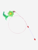 Floral Feather Bell Cat Teaser Stick